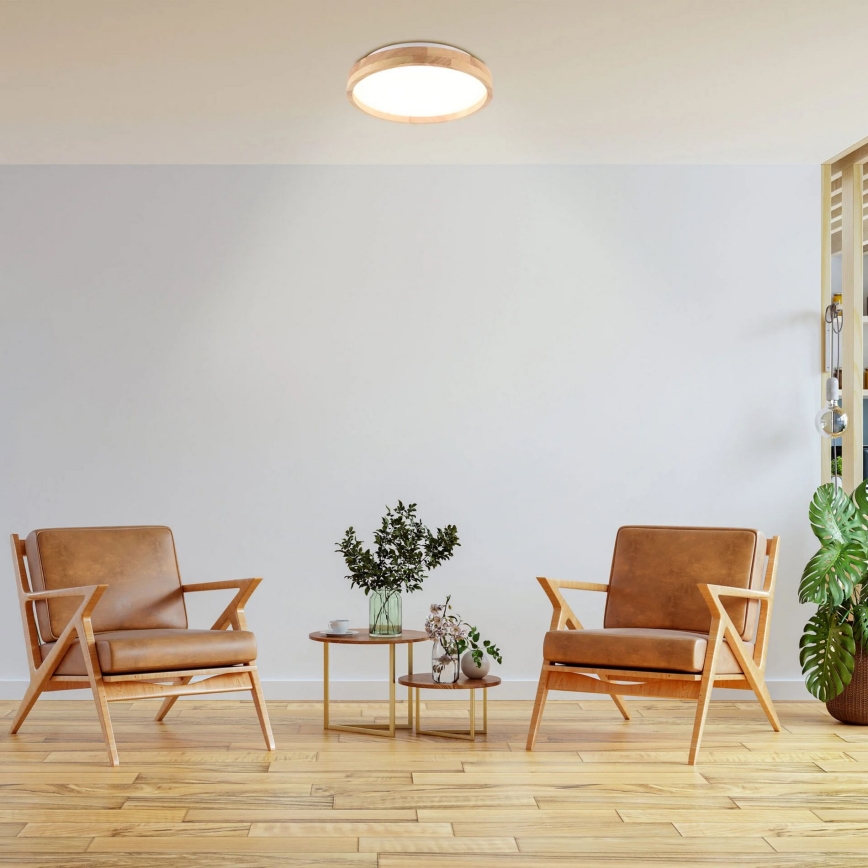 LED Kúpeľňové stropné svietidlo JANUSZ LED/12W/230V pr. 27 cm IP44 dub