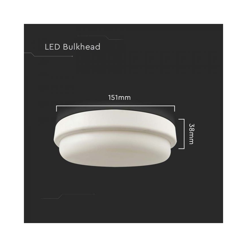 LED Kúpeľňové stropné svietidlo LED/12W/230V 3000K IP54 pr. 15 cm