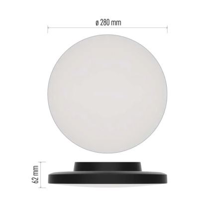 LED Kúpeľňové stropné svietidlo LED/15W/230V 3000/4000/5700K IP55 čierna