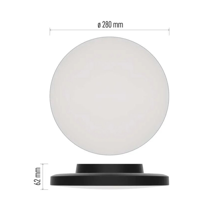 LED Kúpeľňové stropné svietidlo LED/15W/230V 3000/4000/5700K IP55 čierna