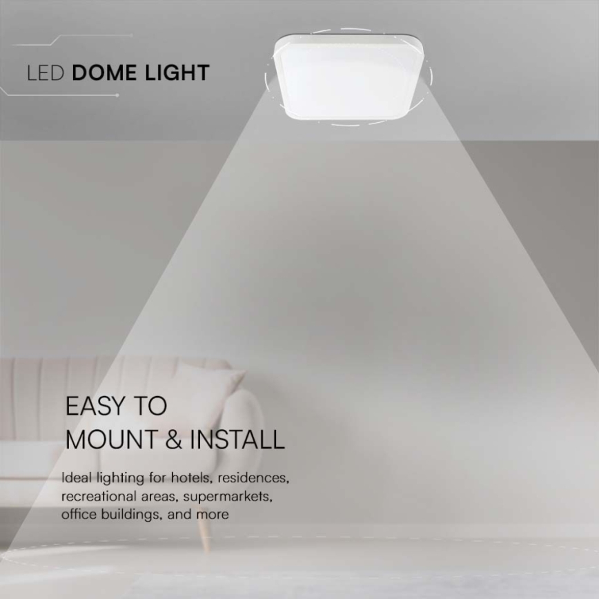 LED Kúpeľňové stropné svietidlo LED/18W/230V 3000K IP44 25x25 cm biela