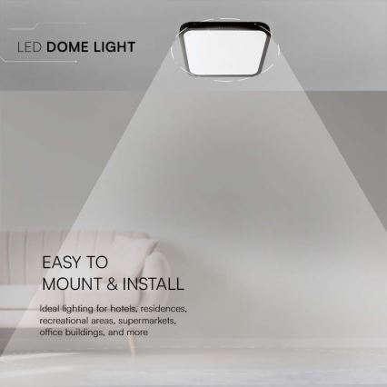 LED Kúpeľňové stropné svietidlo LED/18W/230V 3000K IP44 25x25 cm čierna