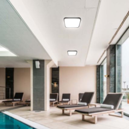 LED Kúpeľňové stropné svietidlo LED/18W/230V 4000K IP44 25x25 cm čierna