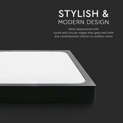 LED Kúpeľňové stropné svietidlo LED/24W/230V 6500K IP44 29,5x29,5 cm čierna