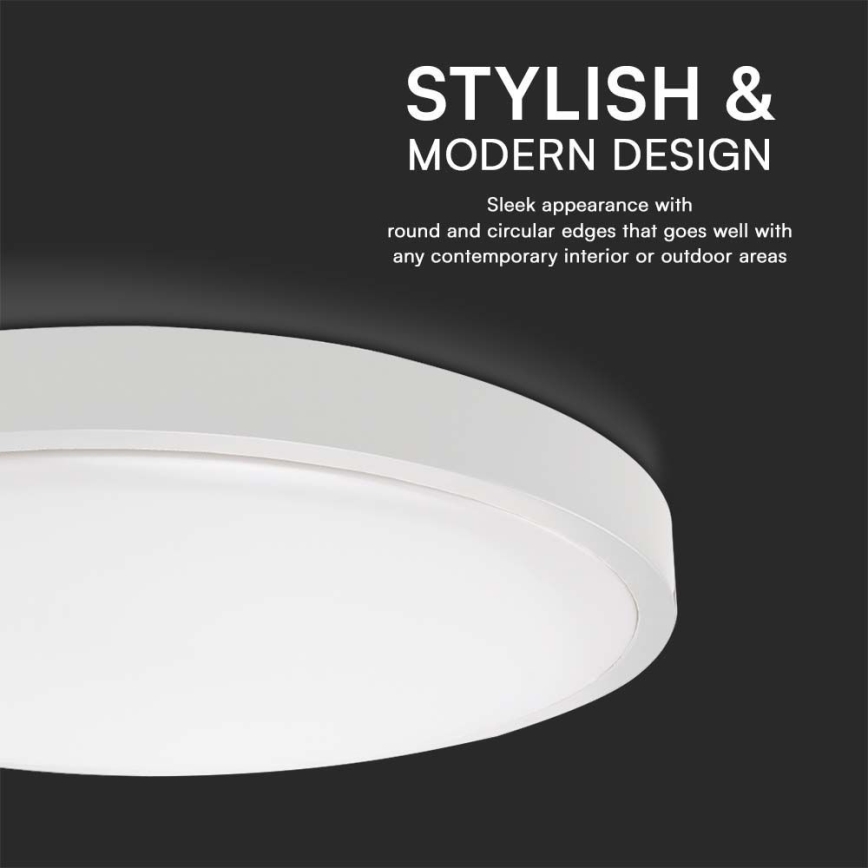 LED Kúpeľňové stropné svietidlo SAMSUNG CHIP LED/24W/230V IP44 6500K pr. 29 cm biela