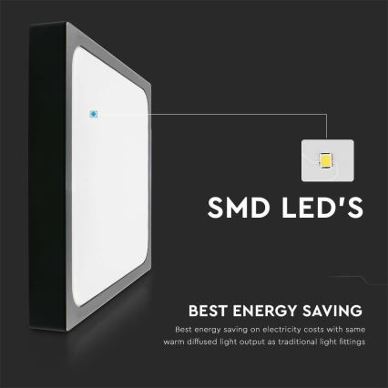 LED Kúpeľňové stropné svietidlo LED/30W/230V 3000K IP44 čierna