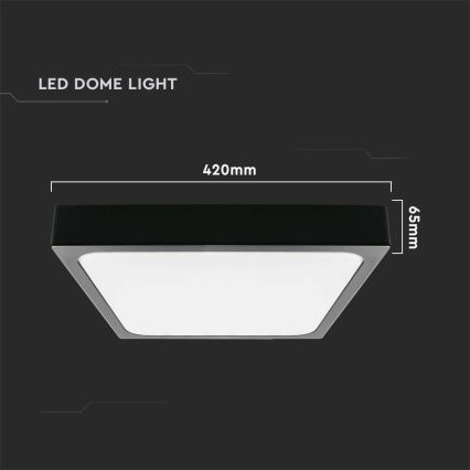 LED Kúpeľňové stropné svietidlo LED/30W/230V 3000K IP44 42x42 cm čierna