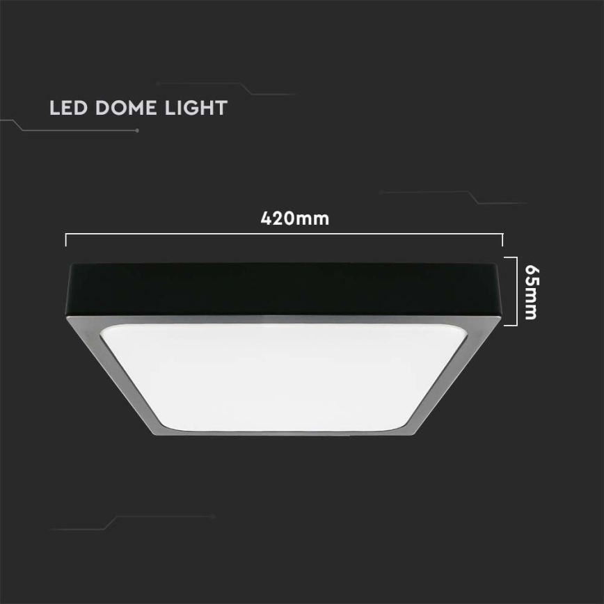 LED Kúpeľňové stropné svietidlo LED/30W/230V 3000K IP44 42x42 cm čierna