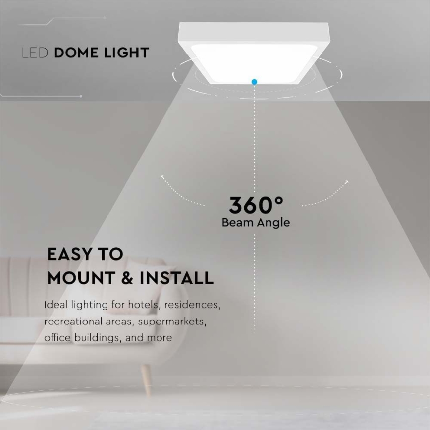 LED Kúpeľňové stropné svietidlo LED/30W/230V 4000K IP44 42x42 cm biela