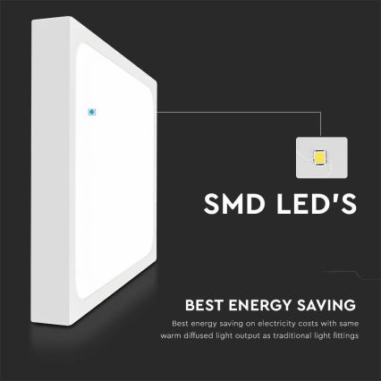 LED Kúpeľňové stropné svietidlo LED/30W/230V 6500K IP44 42x42 cm biela