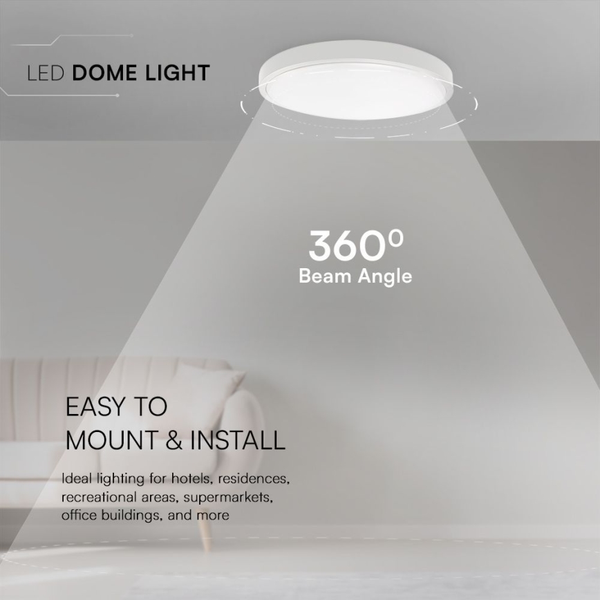 LED Kúpeľňové stropné svietidlo SAMSUNG CHIP LED/36W/230V IP44 4000K pr. 35 cm biela