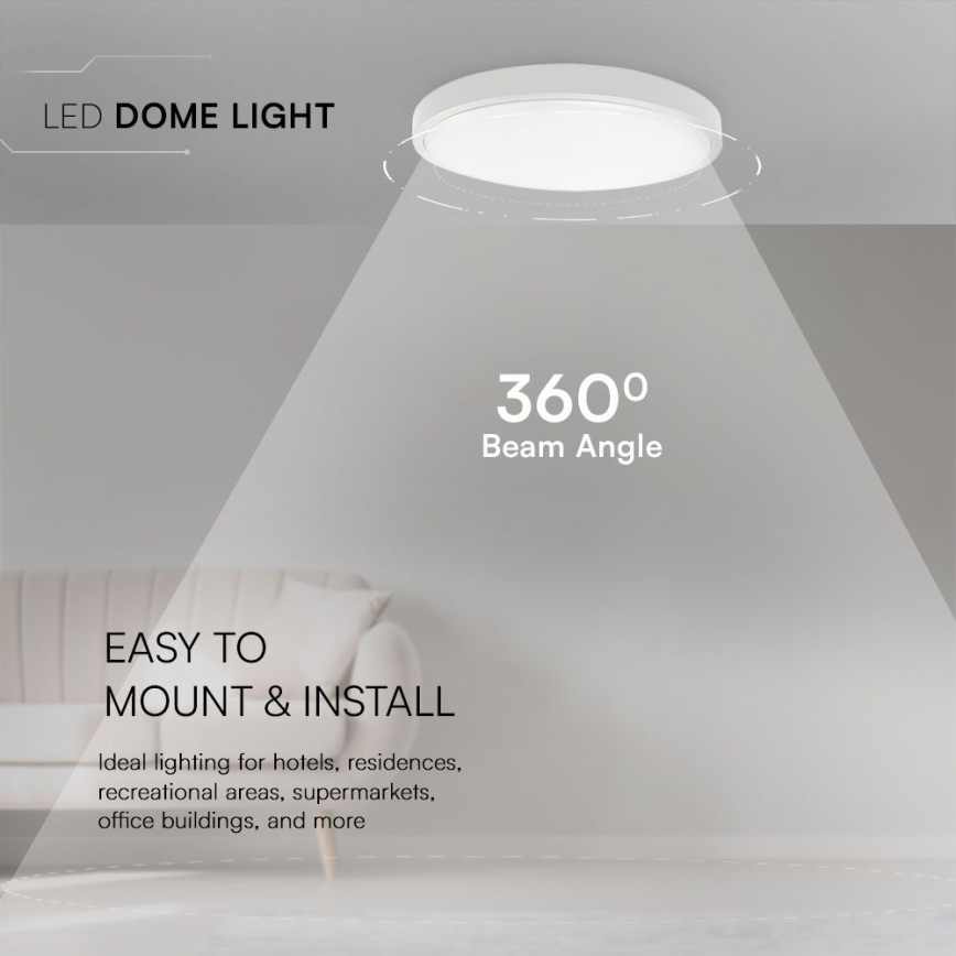 LED Kúpeľňové stropné svietidlo SAMSUNG CHIP LED/36W/230V IP44 6500K pr. 35 cm biela
