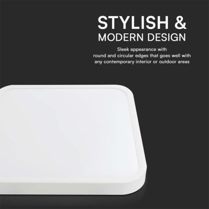 LED Kúpeľňové stropné svietidlo LED/48W/230V 6500K IP44 42x42 cm biela