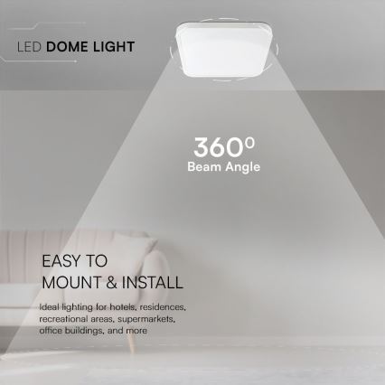 LED Kúpeľňové stropné svietidlo SAMSUNG CHIP LED/48W/230V IP44 4000K 42x42 cm biela