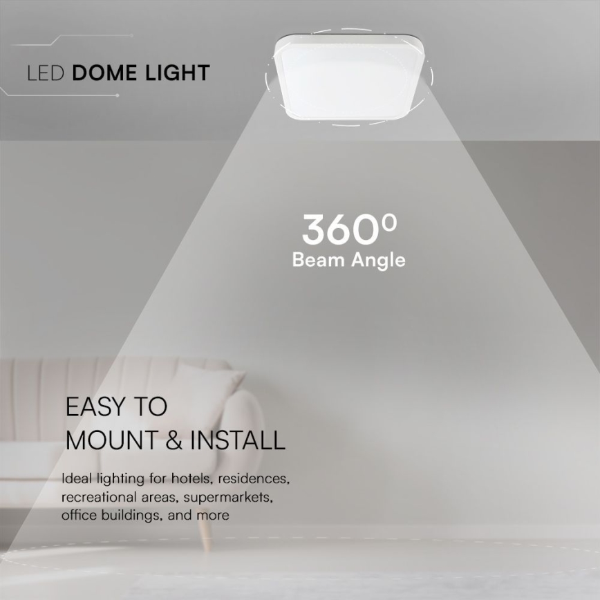 LED Kúpeľňové stropné svietidlo SAMSUNG CHIP LED/48W/230V IP44 4000K 42x42 cm biela