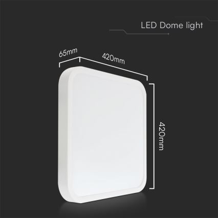 LED Kúpeľňové stropné svietidlo SAMSUNG CHIP LED/48W/230V IP44 4000K 42x42 cm biela