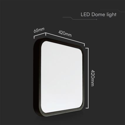 LED Kúpeľňové stropné svietidlo SAMSUNG CHIP LED/48W/230V IP44 6500K 42x42 cm čierna