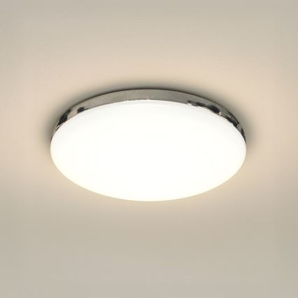 LED kúpeľňové stropné svietidlo MAYA, 15 W, 230 V, pr. 33 cm, IP44, lesklý chróm