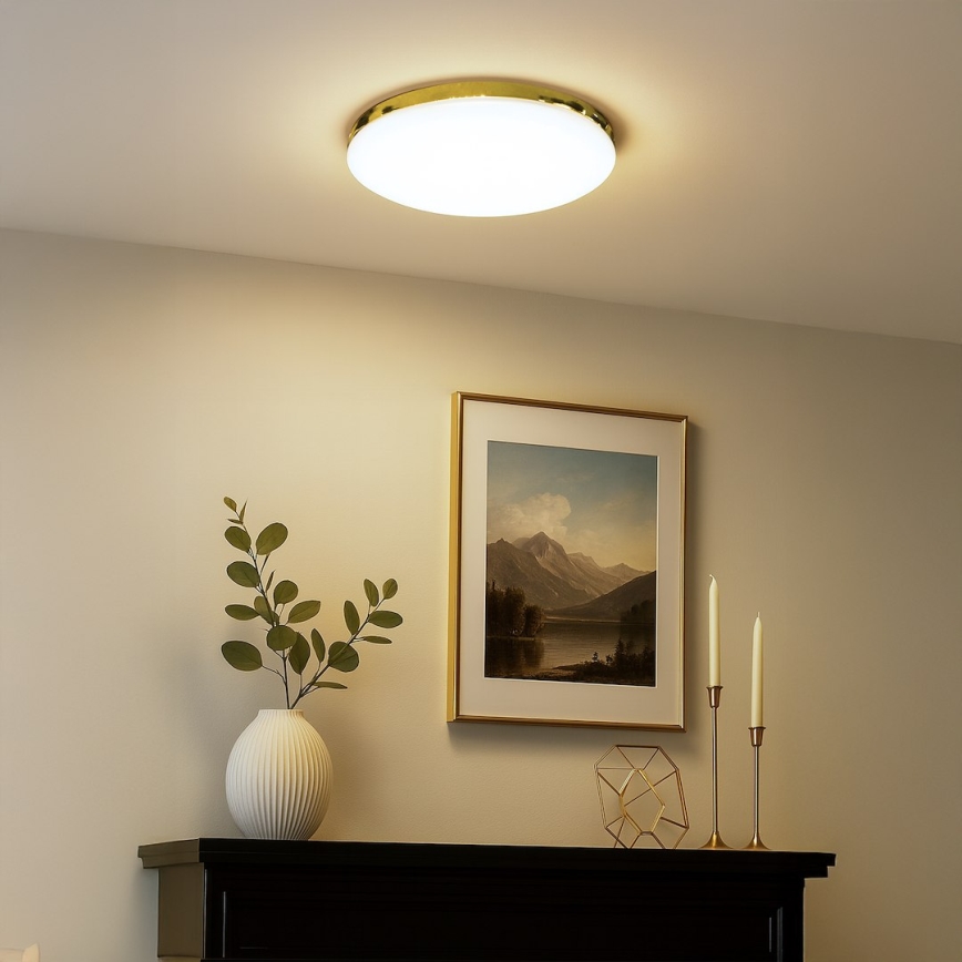 LED Kúpeľňové stropné svietidlo MAYA LED/15W/230V pr. 33 cm IP44 zlatá