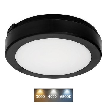 LED Kúpeľňové stropné svietidlo NAIROS LED/12W/230V 3000/4000/6500K IP65 pr. 20 cm čierna