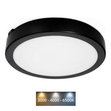 LED Kúpeľňové stropné svietidlo NAIROS LED/24W/230V 3000/4000/6500K IP65 pr. 30 cm čierna