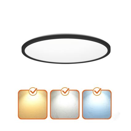 LED Kúpeľňové stropné svietidlo NIVERA LED/12W/230V IP54 3000/4000/6000K pr. 22,5 cm čierna