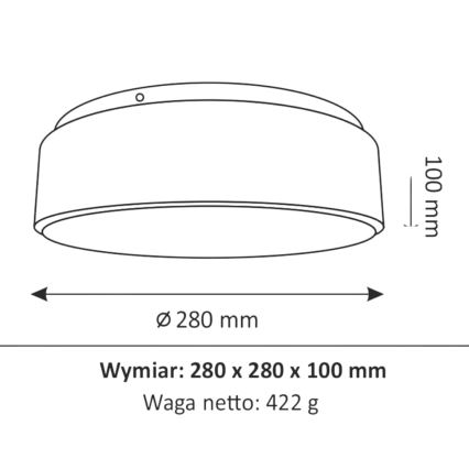 LED Kúpeľňové stropné svietidlo RENE LED/15W/230V IP44 čierna