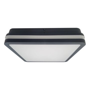 LED Kúpeľňové stropné svietidlo so senzorom ELLÉ LED/24W/230V 3000/4000/6500K 26x26 cm IP54 antracit