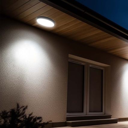 LED Kúpeľňové stropné svietidlo so senzorom LED/18W/230V 4000K IP44 čierna + diaľkové ovládanie