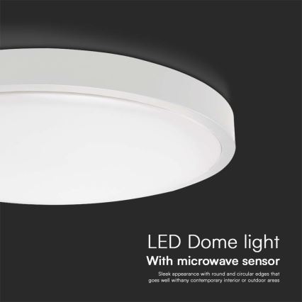 LED Kúpeľňové stropné svietidlo so senzorom LED/24W/230V 3000K IP44 biela + diaľkové ovládanie