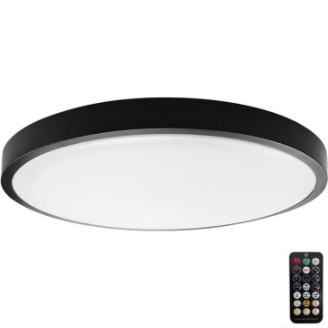 LED Kúpeľňové stropné svietidlo so senzorom LED/24W/230V 4000K IP44 čierna + diaľkové ovládanie