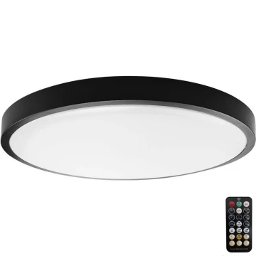 LED Kúpeľňové stropné svietidlo so senzorom LED/24W/230V 4000K IP44 pr. 35 cm čierna + diaľkové ovládanie