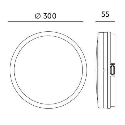 LED Kúpeľňové stropné svietidlo so senzorom LED/24W/230V 3000/4000/6500K IP65 pr. 30 cm čierna + diaľkové ovládanie