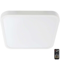 LED Kúpeľňové stropné svietidlo so senzorom LED/36W/230V 4000K IP44 42x42 cm biela + diaľkové ovládanie