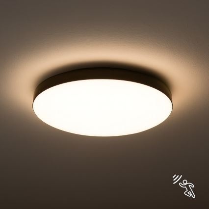 LED Kúpeľňové stropné svietidlo so senzorom MAYA LED/13W/230V pr. 33 cm IP44 čierna