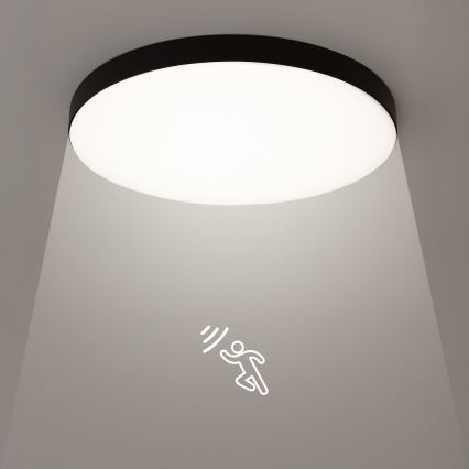 LED Kúpeľňové stropné svietidlo so senzorom MAYA LED/13W/230V pr. 33 cm IP44 čierna
