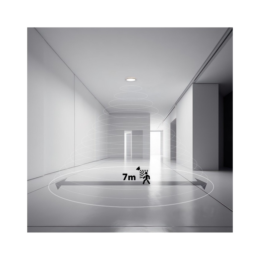 LED kúpeľňové svietidlo NIVERA s pohybovým a súmrakovým snímačom LED/12W/230V IP54 3000/4000/6000K pr. 22,5 cm biela + diaľkové ovládanie