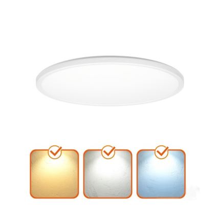LED kúpeľňové svietidlo NIVERA s pohybovým a súmrakovým snímačom LED/12W/230V IP54 3000/4000/6000K pr. 22,5 cm biela + diaľkové ovládanie
