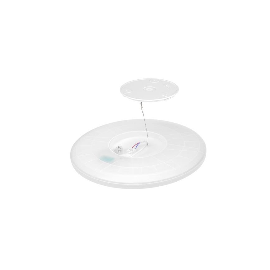 LED kúpeľňové svietidlo NIVERA s pohybovým a súmrakovým snímačom LED/12W/230V IP54 3000/4000/6000K pr. 22,5 cm biela + diaľkové ovládanie