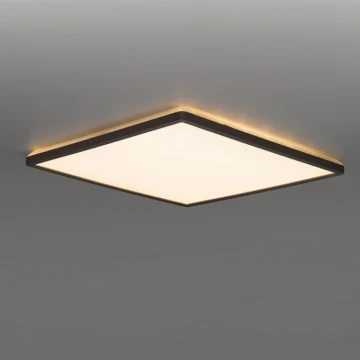 LED Kúpeľňové svietidlo so senzorom pohybu a súmraku NIVERA LED/12W/230V IP54 3000/4000/6000K 22,5x22,5 cm čierna + diaľkové ovládanie