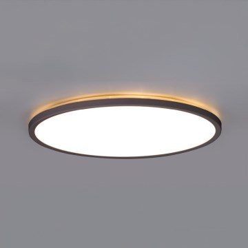 LED Kúpeľňové svietidlo so senzorom pohybu a súmraku NIVERA LED/12W/230V IP54 3000/4000/6000K pr. 22,5 cm čierna + diaľkové ovládanie