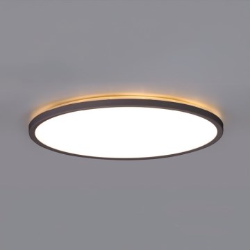 LED Kúpeľňové svietidlo so senzorom pohybu a súmraku NIVERA LED/18W/230V IP54 3000/4000/6000K pr. 30 cm čierna + diaľkové ovládanie