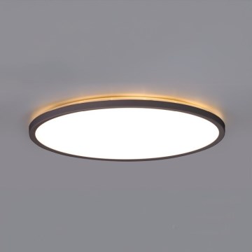 LED Kúpeľňové svietidlo so senzorom pohybu a súmraku NIVERA LED/24W/230V IP54 3000/4000/6000K pr. 30 cm čierna + diaľkové ovládanie