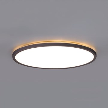 LED Kúpeľňové svietidlo so senzorom pohybu a súmraku NIVERA LED/32W/230V IP54 3000/4000/6000K pr. 42 cm čierna + diaľkové ovládanie