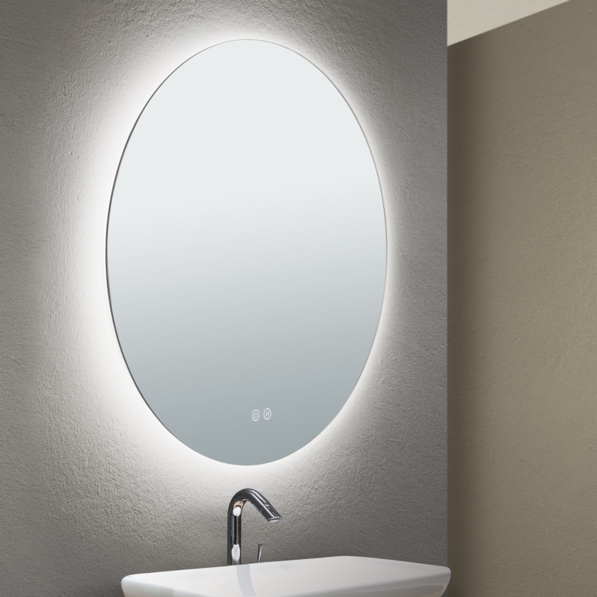 LED Kúpeľňové vyhrievané nástenné zrkadlo s podsvietením FOCUS LED/25W/230V 3000/4200/6000K pr. 60 cm IP44