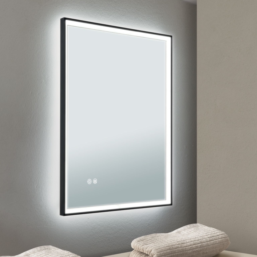 LED Kúpeľňové vyhrievané nástenné zrkadlo s podsvietením FRAME LED/48W/230V 3000/4000/6000K 60x45 cm IP44