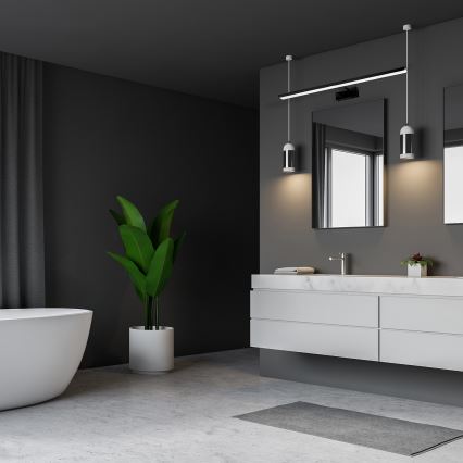 LED kúpeľňové zrkadlové osvetlenie SHINE BLACK, LED/15W/230V, 80 cm, IP44, čierne