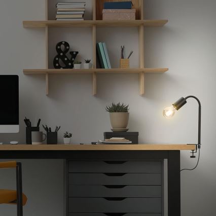 LED lampa s klipom 1xE27/4,2W/230V 2700K čierna