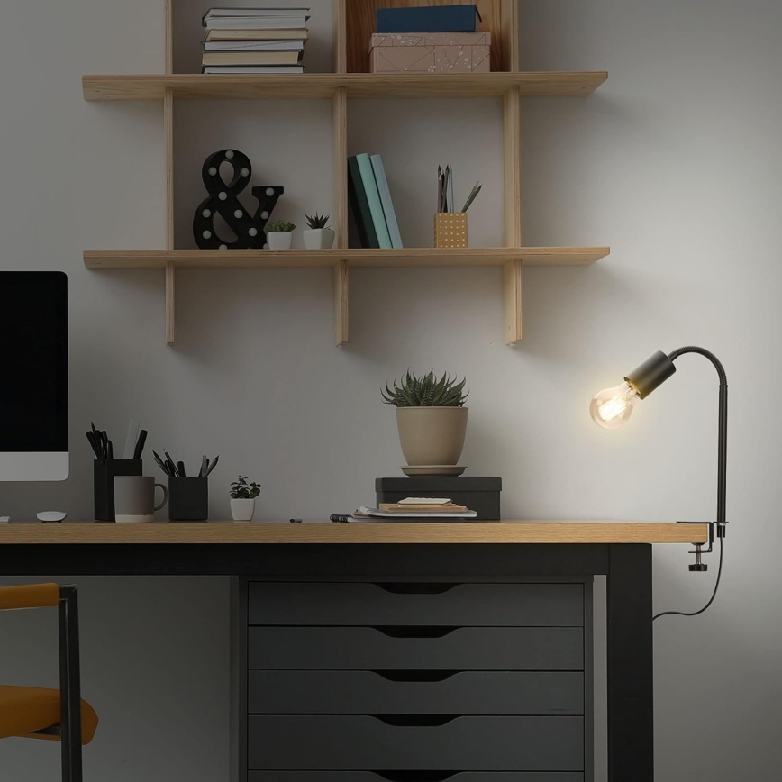 LED lampa s klipom 1xE27/4,2W/230V 2700K čierna