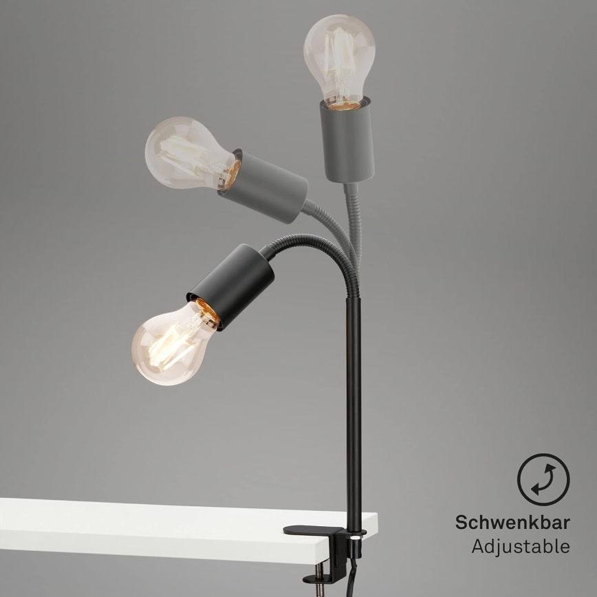 LED lampa s klipom 1xE27/4,2W/230V 2700K čierna